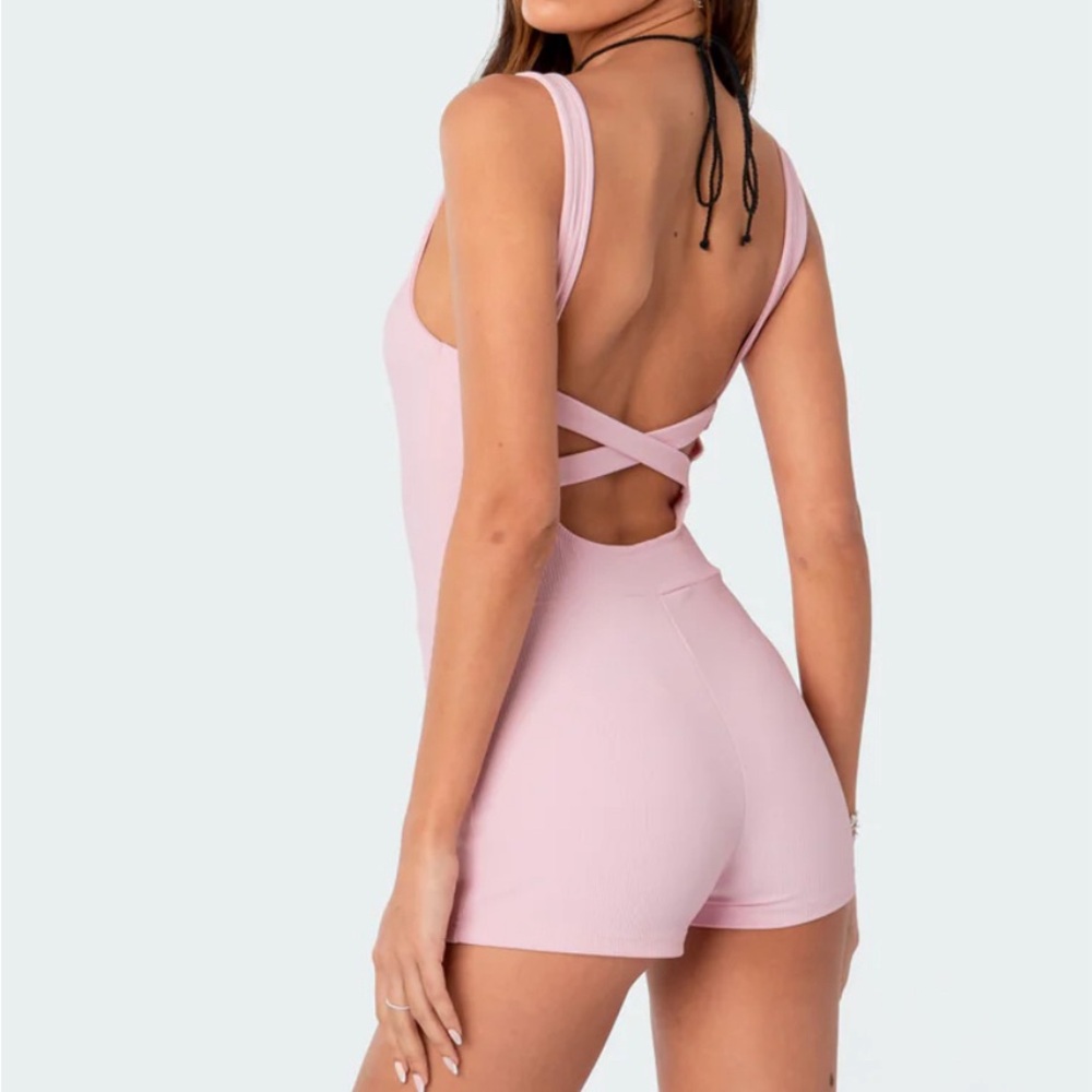 EDIKTED Drea Romper | Light Pink | Medium | New w Tags & Bag